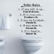 WC wall decals - Wall decal Toilet Rules - ambiance-sticker.com