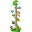 Wall decals for kids - Wall decal child height panda, monkey and butterflies - ambiance-sticker.com