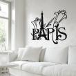 Paris wall decals - Eiffel tower and flowers - ambiance-sticker.com