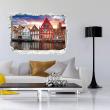 Wall decals landscape - Wall decal Landscape night falls on the Bruges canal - ambiance-sticker.com