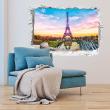 Wall decals landscape - Wall decal Landscape Eiffel tower surrounded by the sun - ambiance-sticker.com
