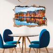 Wall decals landscape - Wall stickers Landscape nightfall on the city of Amsterdam - ambiance-sticker.com