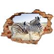Wall decals landscape - Wall decal Landscape Zebras a mother and her child - ambiance-sticker.com