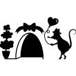 Wall decals for kids - Mouse hole with heart balloon wall decal - ambiance-sticker.com