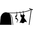 Wall decals for babies Mouse hole with lady laundry wall decal - ambiance-sticker.com