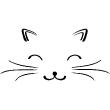 WC wall decals - Wall decal A cat who smiles - ambiance-sticker.com