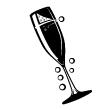 Wall decals design - Wall decal Cocktail glass with bubbles - ambiance-sticker.com