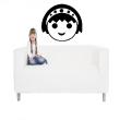 Love  wall decals - Wall decal Face of a little girl with headband wall decal - ambiance-sticker.com