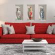 Wall decals 3D - Wall decal 3D effect old ceramic vases - ambiance-sticker.com