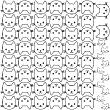 Wall decals for kids - Wall decals 60 cat heads - ambiance-sticker.com