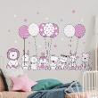 Animals wall decals - Wall decals acrobatic animals and fairy balloons - ambiance-sticker.com
