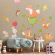 Wall decals child animals Wall decals flying forest animals - ambiance-sticker.com