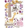 Animals wall decals - Jungle animal wall decal friends for life - ambiance-sticker.com