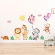 Animals wall decals - Jungle animals and magical balloons stickers - ambiance-sticker.com