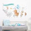 Animals wall decals - Wall decals animals elephant and his friends on a ride - ambiance-sticker.com