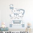 Wall decals child animals Wall decals blue color traveling animals - ambiance-sticker.com
