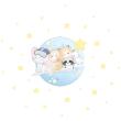 Stickers muraux Animaux - Wall decals sleeping animals heading towards the moon - ambiance-sticker.com