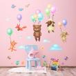 Animals wall decals - Wall decals animals on trip with balloons - ambiance-sticker.com