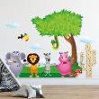 Wall decals child animals Wall decals animals fiery of the jungle - ambiance-sticker.com
