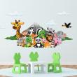 Stickers muraux Animaux - Wall decals animals happy at the foot of the volcano - ambiance-sticker.com