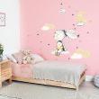 Animals wall decals - Wall decals animals rabbit sitting on a cloud facing the stars - ambiance-sticker.com