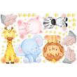Stickers muraux Animaux - Wall decals watercolor cute animals - ambiance-sticker.com