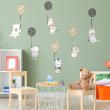 Stickers muraux Animaux - Wall decals funny animals and balloons in the air - ambiance-sticker.com