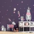 Wall decals for kids - Scandinavian animals from the hills stickers - ambiance-sticker.com
