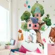 Animals wall decals - Wall decals giant tree and the hut of happiness - ambiance-sticker.com