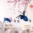 Wall decals for kids - Wall decals butterfly tree and swing - ambiance-sticker.com