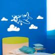 Wall decals for kids - Airplane over clouds wall decal - ambiance-sticker.com