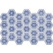 Wall decal hexagon tiles - Wall decal hexagon cement tiles bluish wood - ambiance-sticker.com