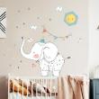 Wall decals for kids - Wall decals animal kids room elephant at party - ambiance-sticker.com