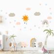 Dinosaur wall decals - Family dinosaurs under the rainbow wall decals - ambiance-sticker.com