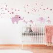 Animals wall decals - Girly elephants wall decals - ambiance-sticker.com