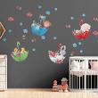 Wall decals child animals Wall decals child animals and the flying umbrellas - ambiance-sticker.com