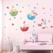 Wall decals child animals Wall decals child animals and the flying umbrellas - ambiance-sticker.com