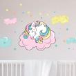 Wall decals for kids - Child wall decal unicorn sweet baby night - ambiance-sticker.com