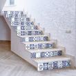 wall decal stair  - Wall decal stair cement tiles Fedora x 2 - ambiance-sticker.com