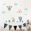 Animals wall decals - Wall decals fantastic stars and llamas - ambiance-sticker.com