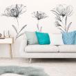Flower wall decals - Spring gray flowers stickers - ambiance-sticker.com