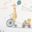 Animals wall decals - Giraffe and his adventure companions wall decal - ambiance-sticker.com