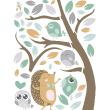 Wall decals for kids - Hedgehogs and birds of the woods stickers wall decal - ambiance-sticker.com