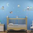 Animals wall decals - Hill owls and birds wall decal - ambiance-sticker.com