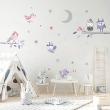 Animals wall decals - Hiboux et oiseaux jouant les indiens wall decal - ambiance-sticker.com