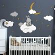 Animals wall decals - Wall decals star counter bunny - ambiance-sticker.com