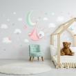 Animals wall decals - Sweet bunny night in the stars wall decal - ambiance-sticker.com