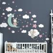 Wall decals for kids - Rabbit and mouse discovering the stars wall decal - ambiance-sticker.com