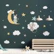 Wall decals for kids - Rabbit and mouse stickers in search of the stars - ambiance-sticker.com