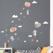Stickers muraux Animaux - Stickers lapins dans le ciel et les ballons volants - ambiance-sticker.com